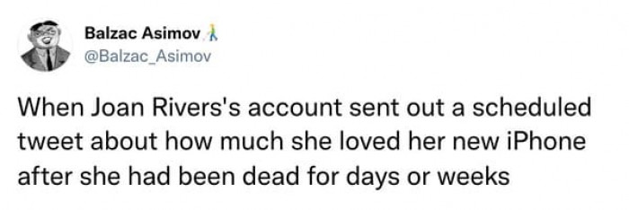 8. Joan Rivers' account