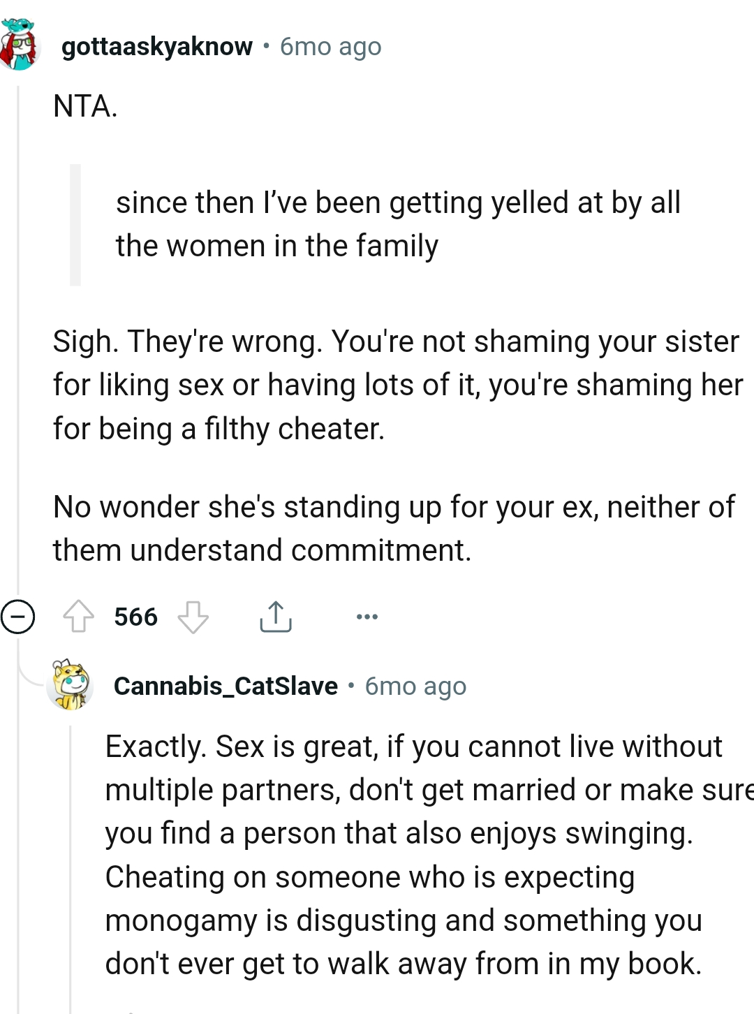 Neither OP's ex nor the sister understand commitment