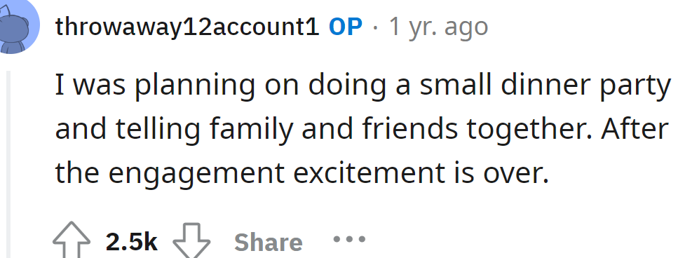 The OP explained what her plans were.