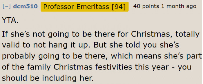 The daughter felt excluded because the OP failed in a simple thing.