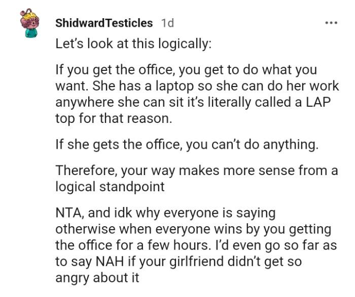 The OP's way makes more sense from a logical standpoint