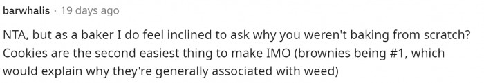 This comment was a bit random but really just called out their baking skills.