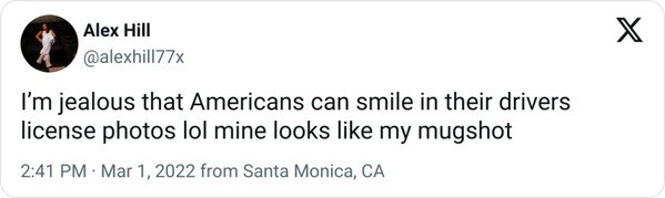 13. Smiling in their driver's license photos