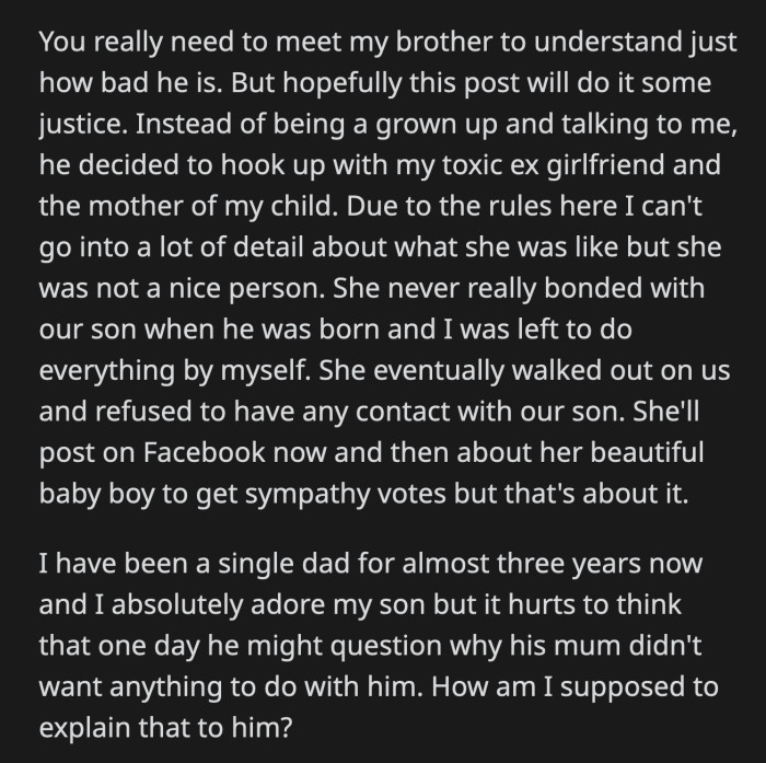 His brother and his girlfriend bombarded OP with messages. They said OP stole their thunder.