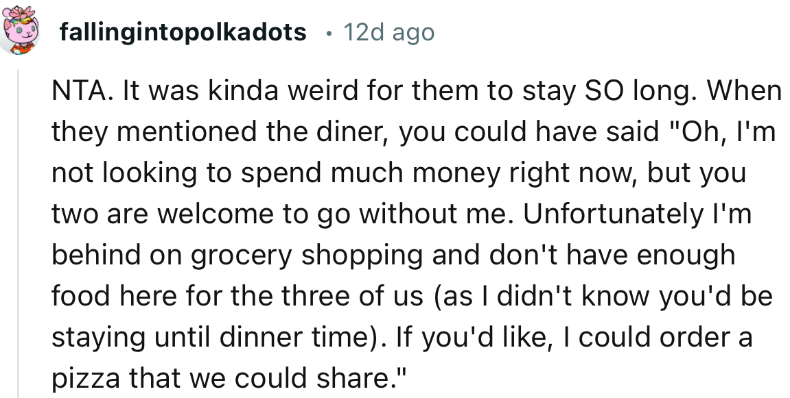 “NTA. It Was Kinda Weird for Them to Stay SO Long.”