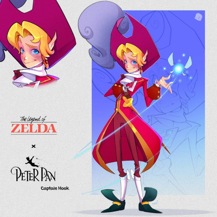 17. Zelda (Link) x Captain Hook