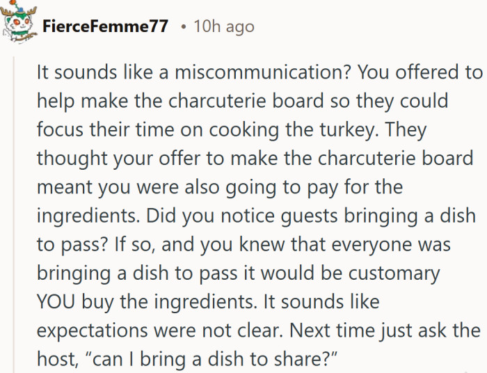 It really shows how two people can read the same offer in completely different ways and never realise it.