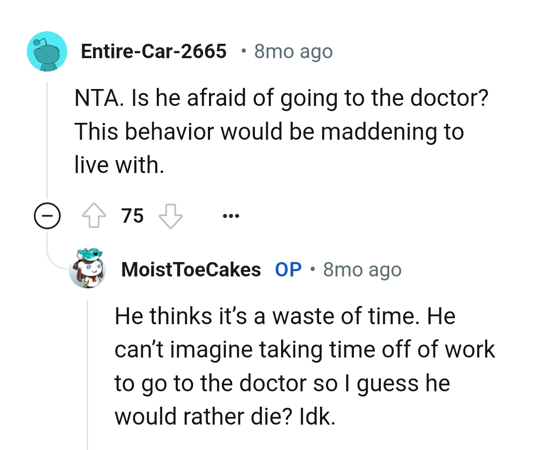 OP's husband thinks that it's a waste of time