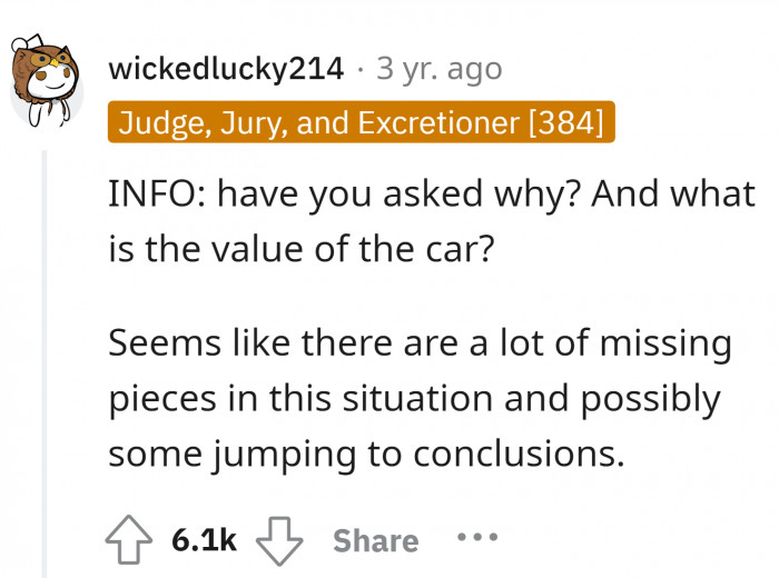 The real question is, was the car worth 600 dollars?
