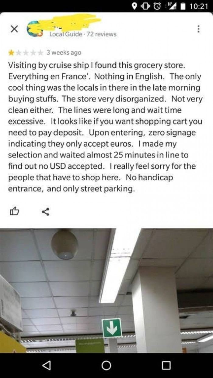 10. Nothing in English. Who would expect that in France...