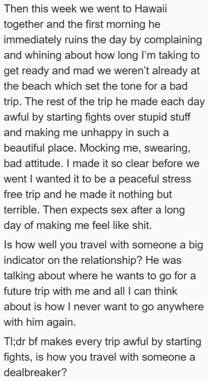 She got her boyfriend back after the breakup. As you can see, she has not learned her lesson.
