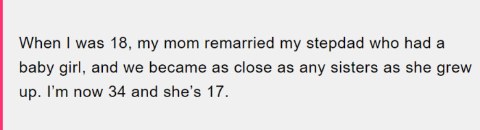 OP started off by explaining a bit of the history and backstory of the sister.