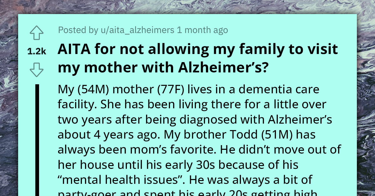Man Enforces No-Visit Rule For Relatives Because Alzheimer's-Stricken Mother Struggles To Remember Their Faces