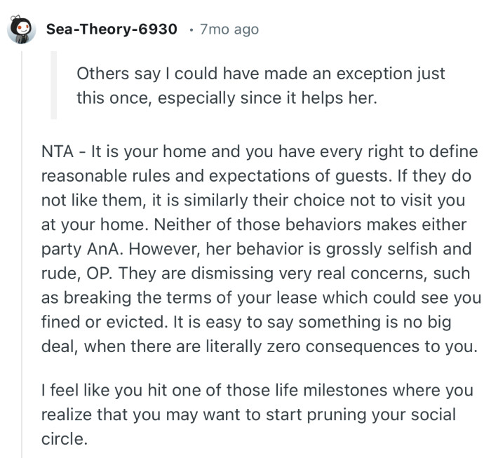 “NTA - It is your home and you have every right to define reasonable rules and expectations of guests.”