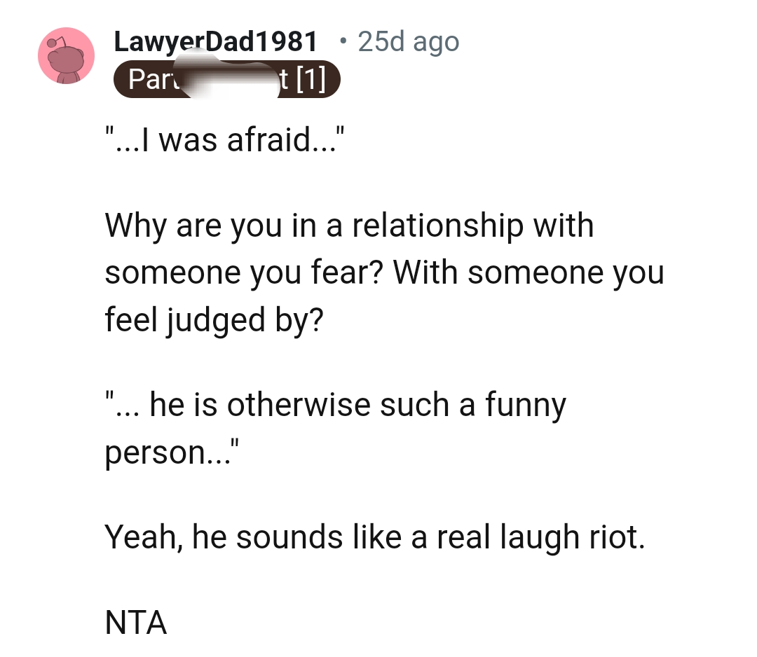 This Redditor believes OP's husband sounds like a great laugh riot