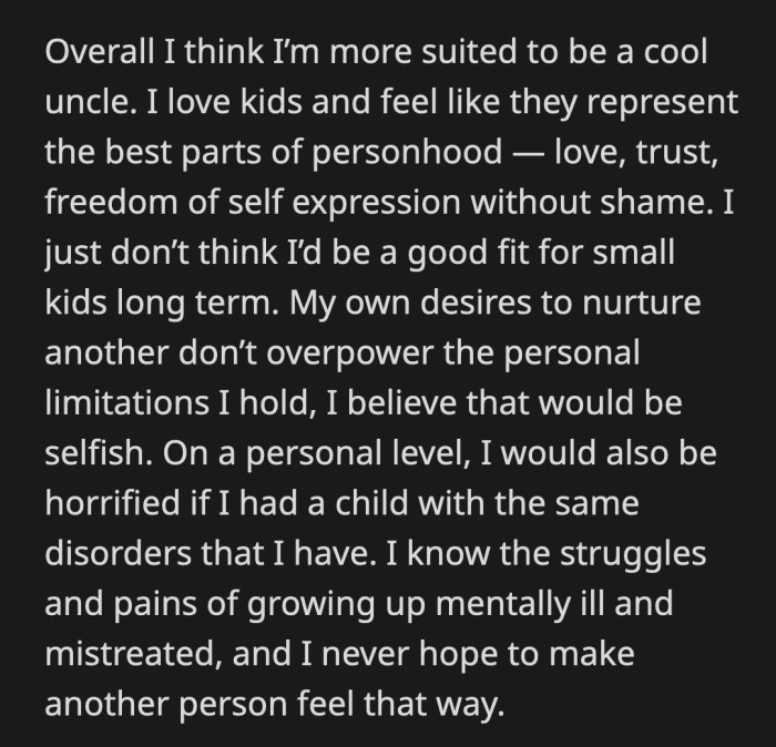 Being a cool aunt and uncle is a much better option if possible