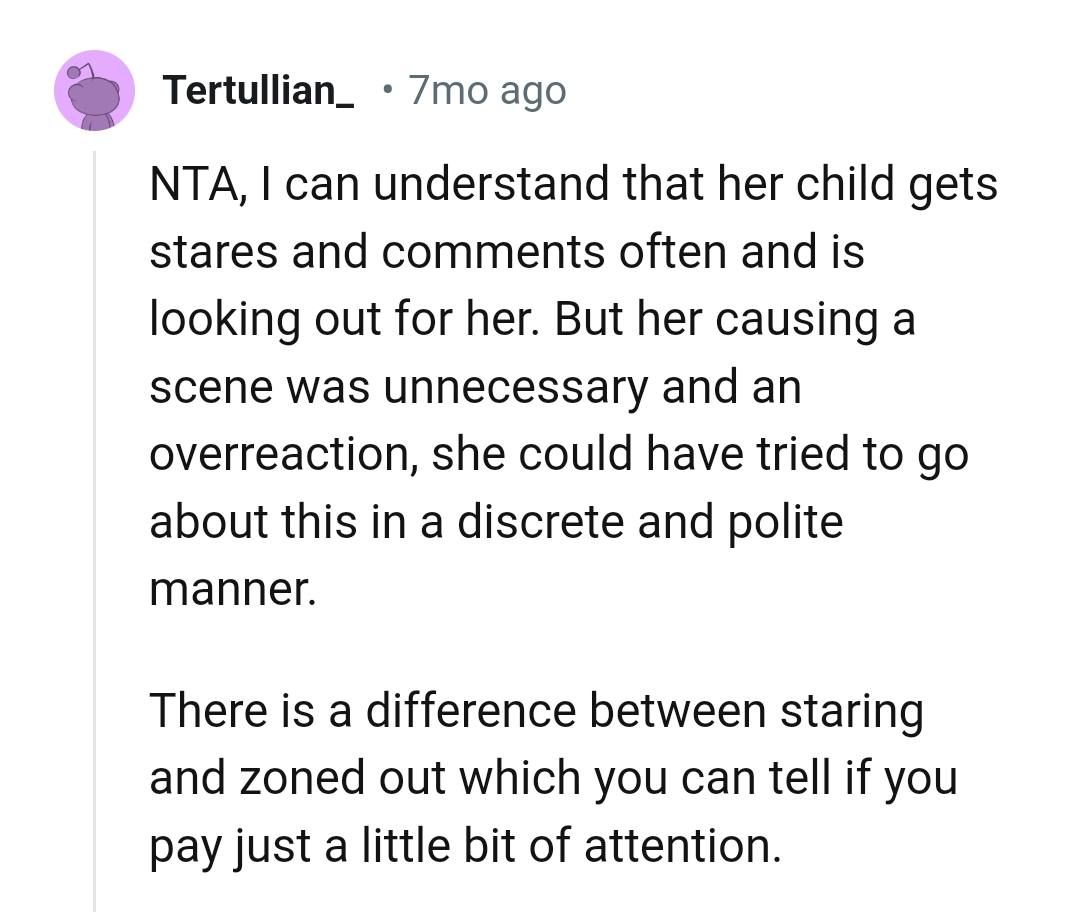 Her causing a scene was unnecessary