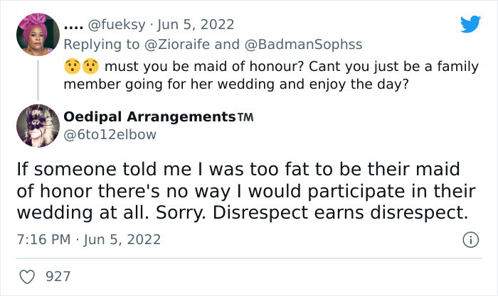 Disrespect earns disrespect.