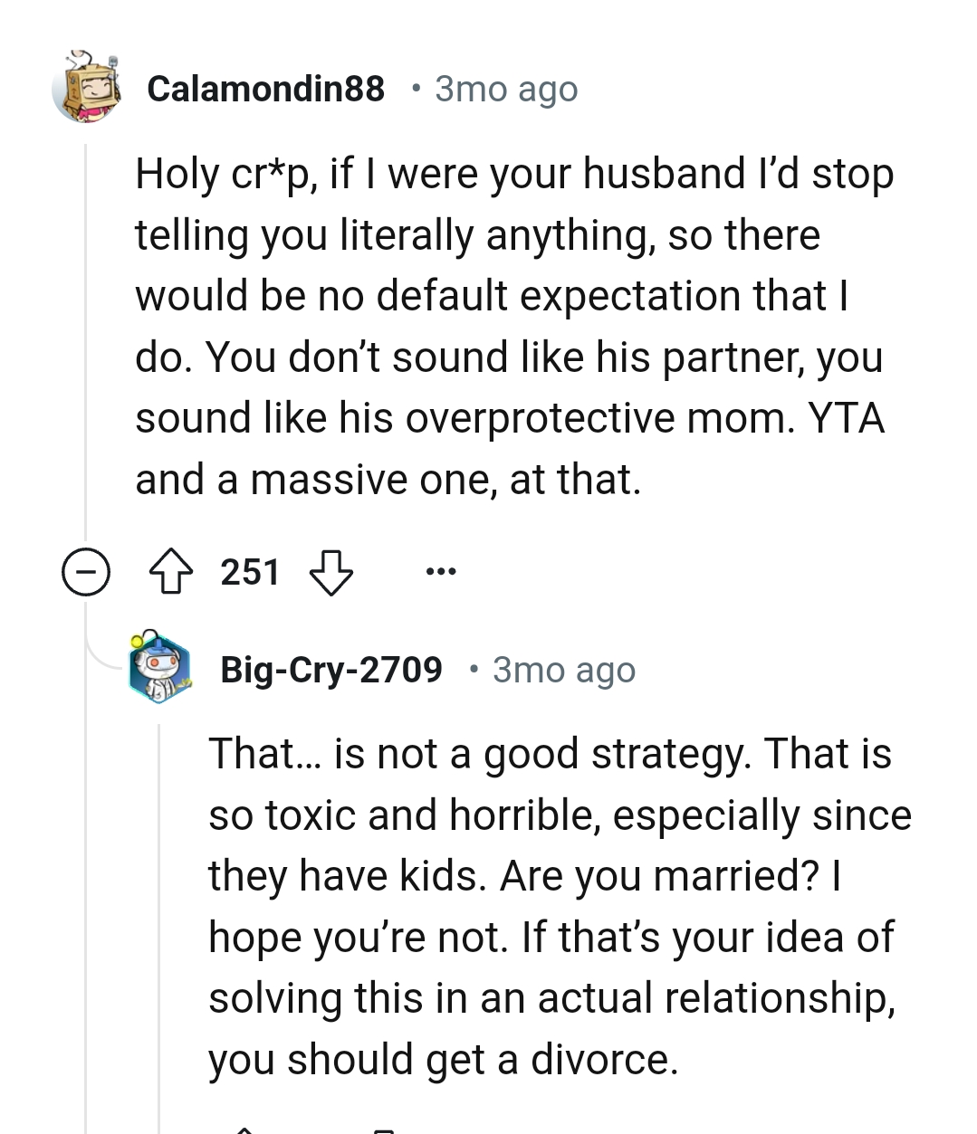 The OP doesn't act like his partner