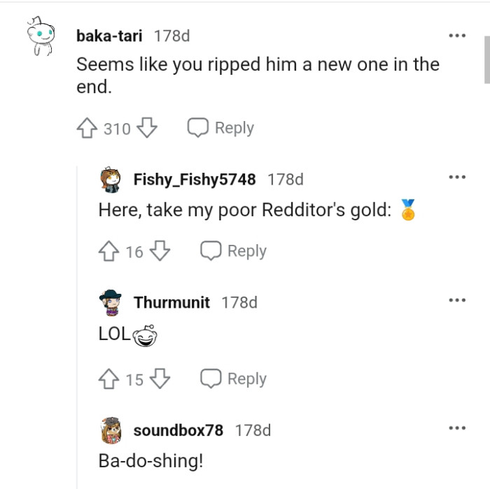 The OP ripped the fiancé a new one