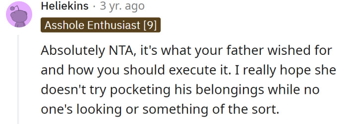 That is the father's wish