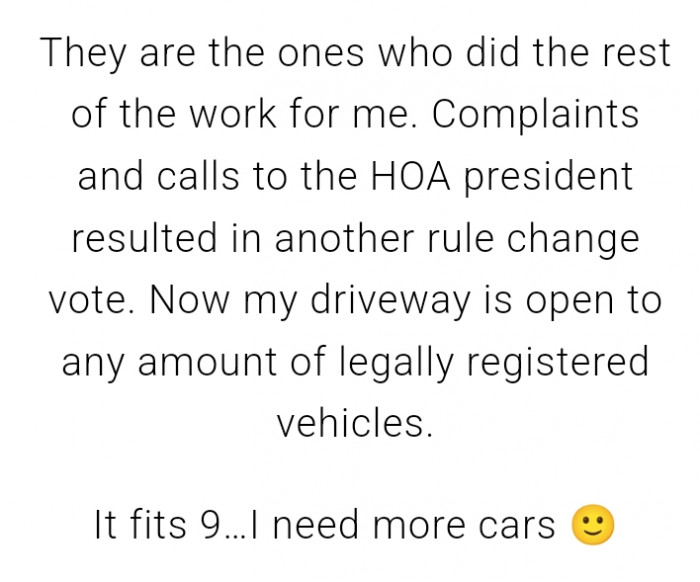 My driveway is now open to any number of cars