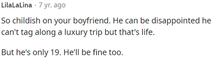 OP's boyfriend's reaction is childish