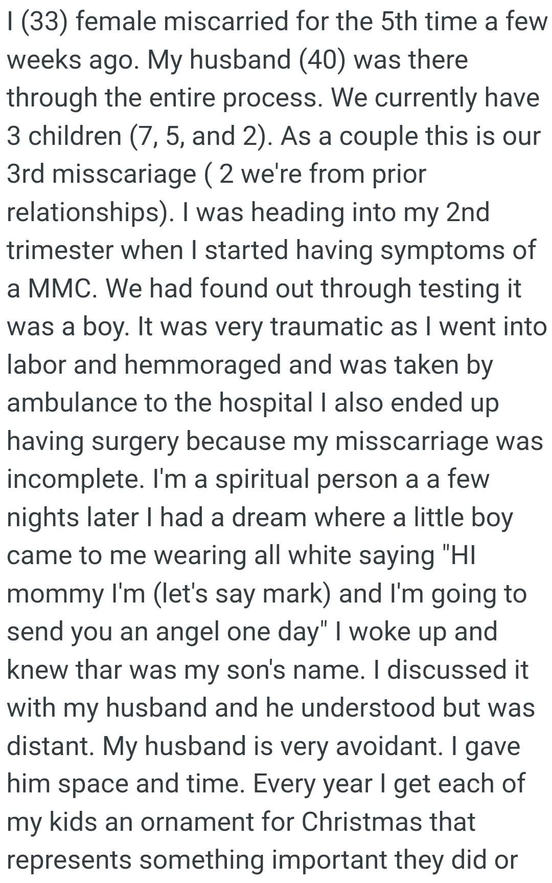 The OP kicks off her story