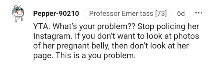 Don't look at her page if you don't want to see her belly