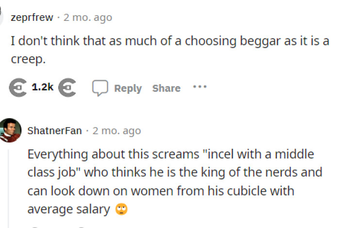 We can only imagine what this guy looks like and how he acts, but this clearly shows that he has some issues.