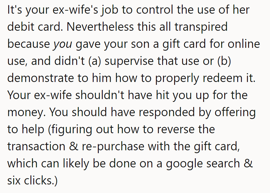 Next time, gift cards come with a tutorial and a disclaimer: 