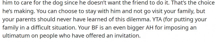 This person did have a point, though, and I think that OP should consider everything they said to help her make the best decision for everyone.