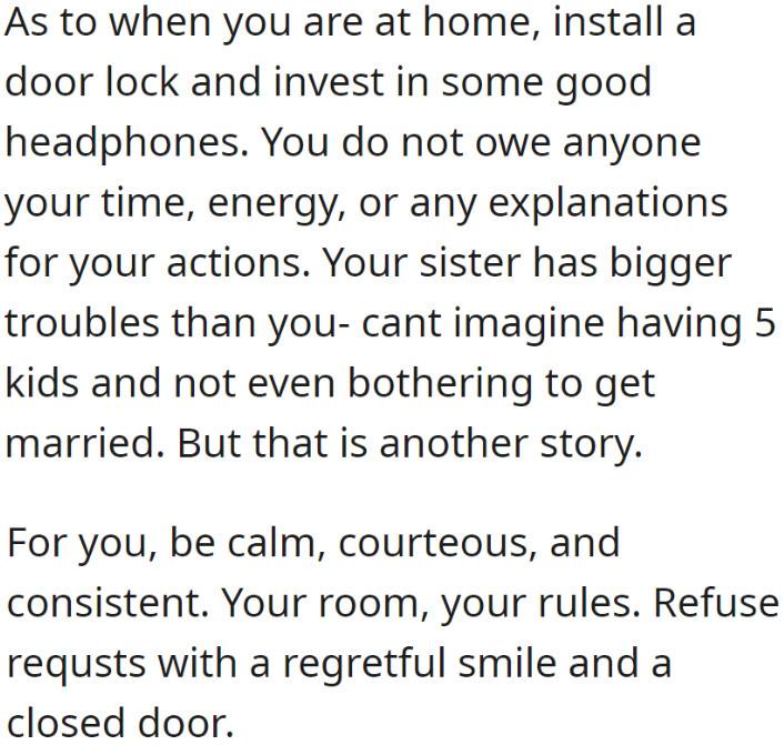 OP needs to keep standing her ground if she truly wants her safe space protected.