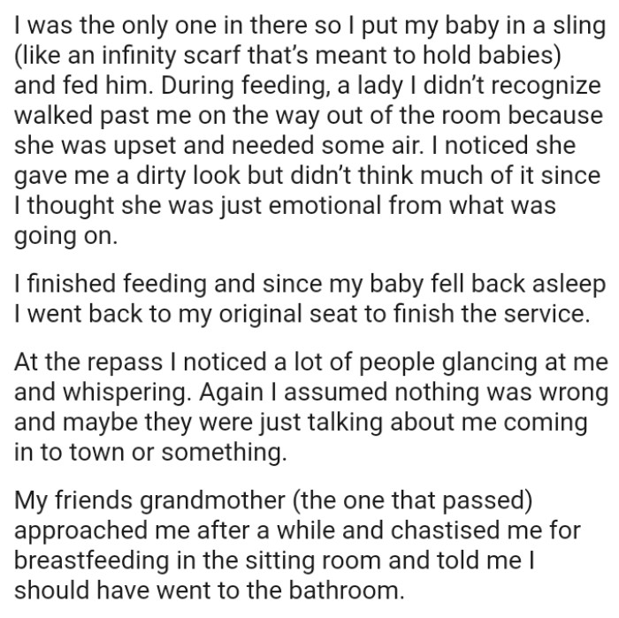 OP didn’t think much of it since she thought she was just emotional from what was going on