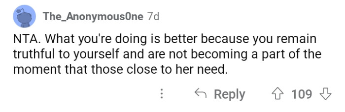 OP is showing sympathy in his own way.