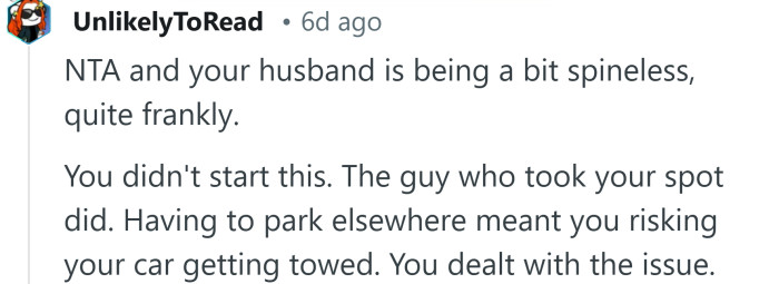 Your husband needs to grow a spine.