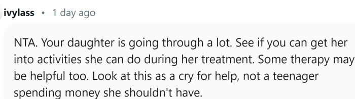 Her daughter is going through a lot