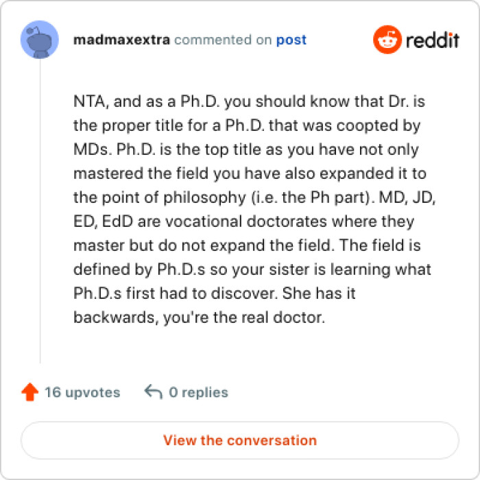 This Redditor is here to talk more about getting a PhD