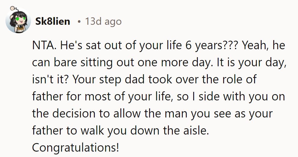 He's been absent for 6 years? He can handle one more day.