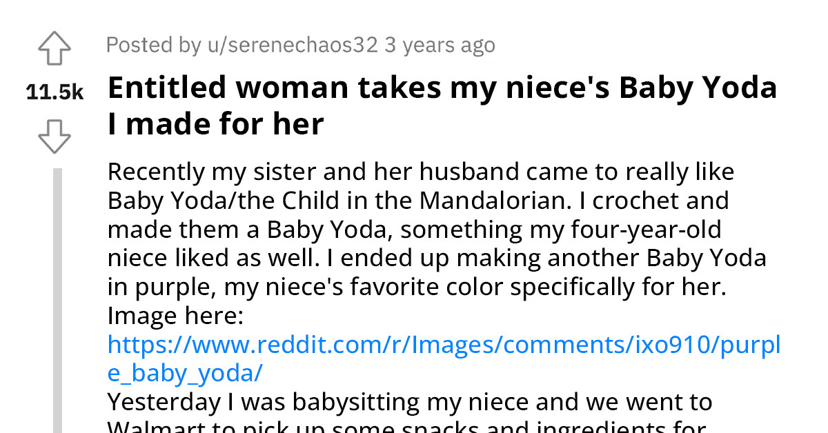 Grocery Manager Sells A Homemade Baby Yoda To Entitled Woman Who Stole It From A Baby In The Store