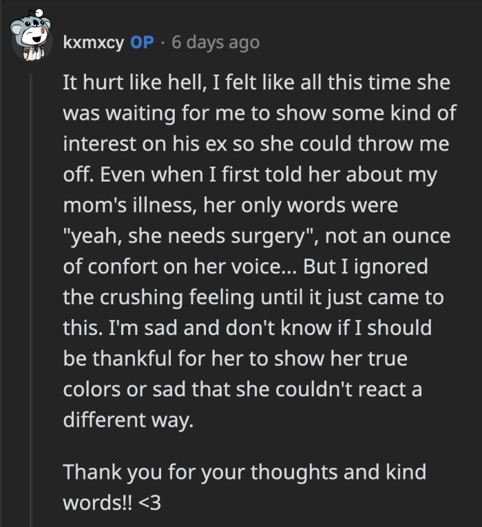 She doesn't sound like a good friend to be around