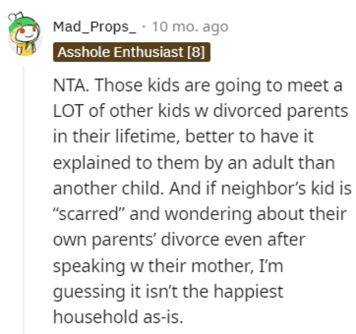 It's better for the kids to learn about it now