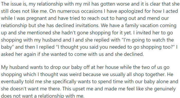 OP's Relationship with Her Mother-in-Law Has Deteriorated