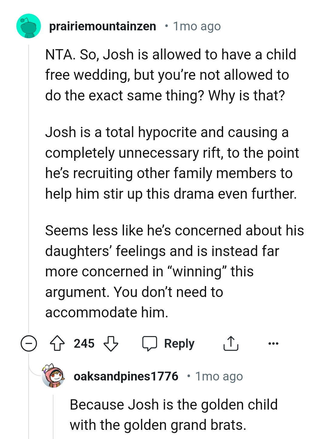 Josh is a total hypocrite