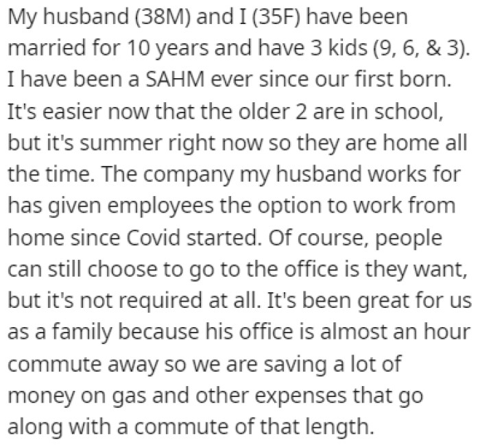 OP and her husband have been married for 10 years and they have three kids