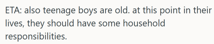 Funny how “help around the house” only seems to apply to one person.