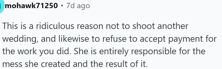 She is entirely responsible for the mess she created, not OP.