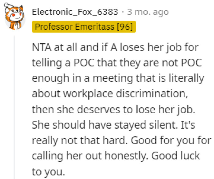 She should have stayed silent