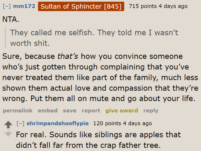 The OP doesn't need these people in her life.