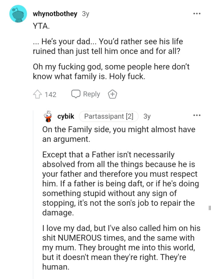 Some people here do not know what family is